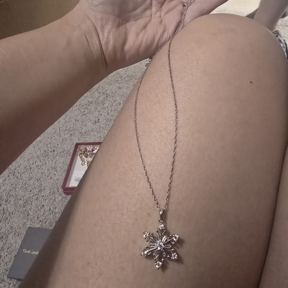 Macy's Silver Snowflake Pendant Necklace